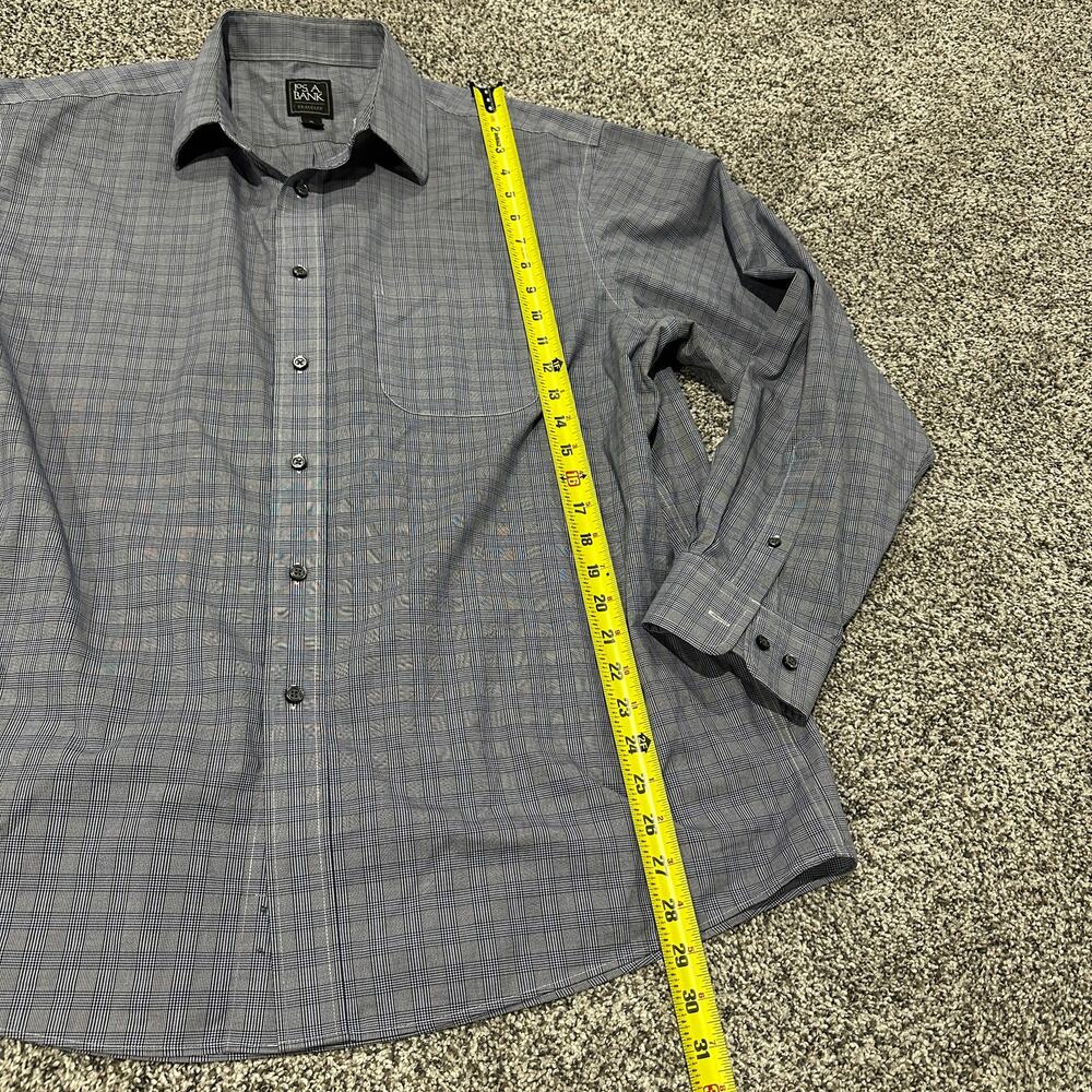JOS A. BANK Navy Blue Striped Men's 100% Cotton Button Down Long Sleeve, Size XL - Picture 6 of 6